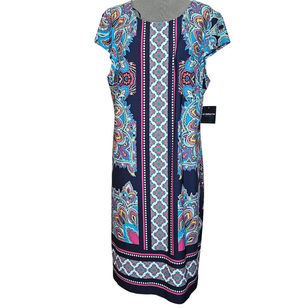 Liz Claborne Pull Over Cap Sleeve Dress Size 16 New with Tag
